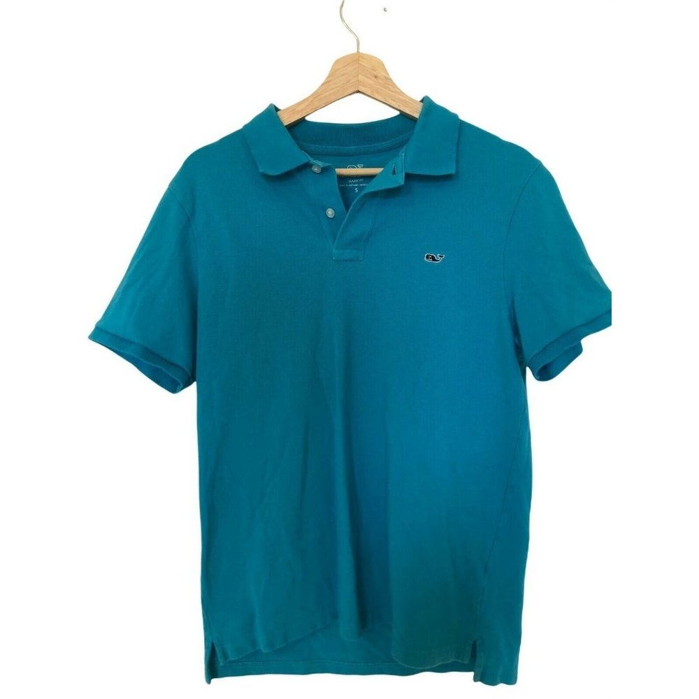 VINEYARD VINES Vintage Classic Fit Blue Short Sleeve Polo Men's Size Small